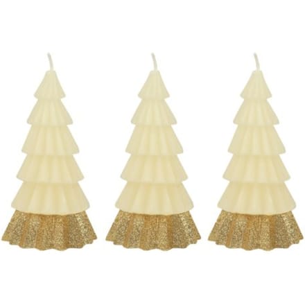 Meri meri kerst - dennenboom kaarsen ivoor à 3 stuks