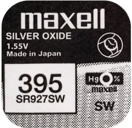 MAXELL 395 / SR927SW zilveroxide knoopcel horlogebatterij 2 (twee) stuks