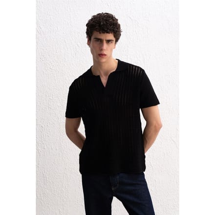 Heren Katoenen V-hals T-shirt