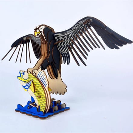Bouwpakket 3D Puzzel Adelaar van hout- gekleurd