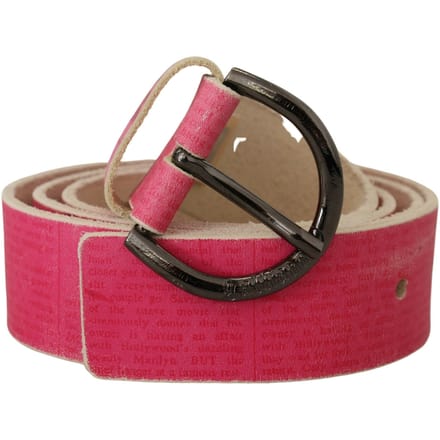 John Galliano Roze Leren Letterlogo Ronde Gesp Tailleband