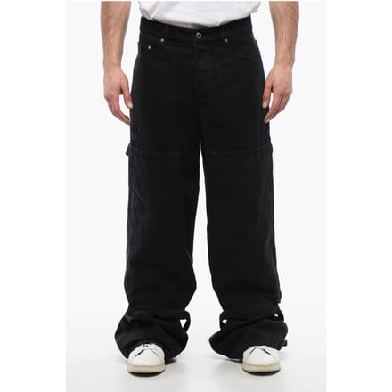 Relaxed Fit GARMDYED CARPENTER Cargo Denims 32 cm in zwart