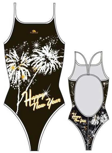Turbo Happy New Year Zwemkleding Rood,Wit S Vrouw