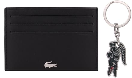 LACOSTE kaarthouder sleutelhanger CC Key Ring Box Noir Kr Croc Sinople donkergroen