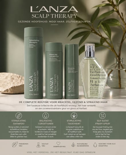 L’ANZA Scalp Therapy Stimulating Shampoo & Balancing Conditioner & Stimulating Treatment & Sea Scent Hair Perfume
