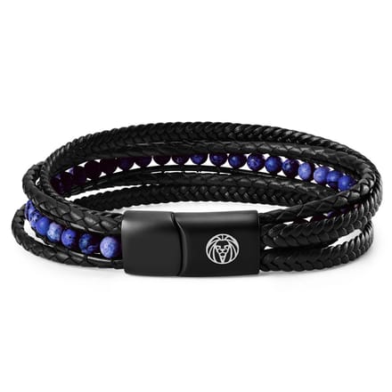 Naxos Leren Armband met Lapis Lazuli
