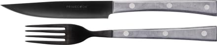 Primecook - Set van vork en scherp mes 13cm - Titan Ecoshield beschermlaag - Paperstone handvat