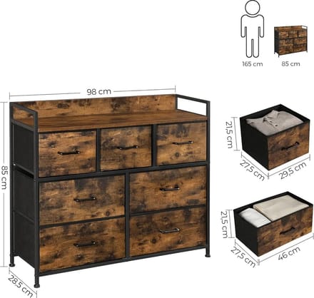 Kast - Kastje - Dressoir - Boekenkast - Dressoir Kasten - Dressoirs - Dressoir Kasten Industrieel - Dressoir Met 7 Laden