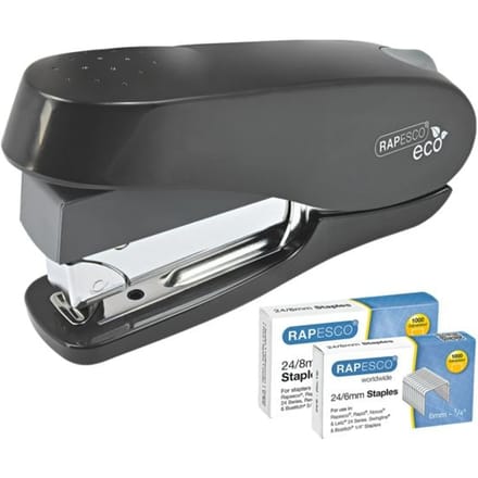 Nietmachine Rapesco Germ-Savvy Less Effort Eco Luna antibacterieel zwart