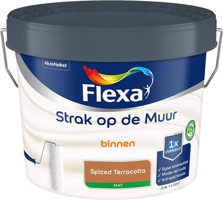 Flexa - Strak Op De Muur Binnen Mat - Spiced Terracotta - Mengverf - 2,5 L