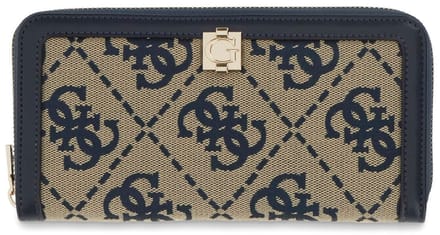 GUESS portemonnee Audrey Logo SLG Zip Around Wallet Navy Logo donkerblauw
