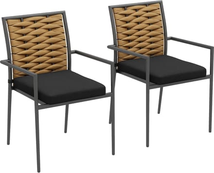 Outsunny tuinstoelen - set van 2 - staal - polyester - veelkleurig