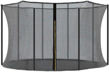 Trampoline Net - Veiligheidsnet Vervanging - Veilig Springen - Dubbele Ingang Ritssluiting - 3.06 Meter Diameter - Zwart
