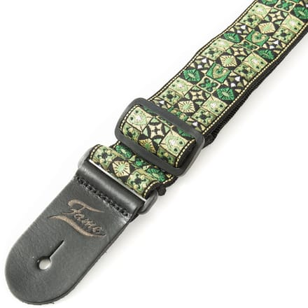 Fame Mosaic Nylon Strap Green - Gitaarband