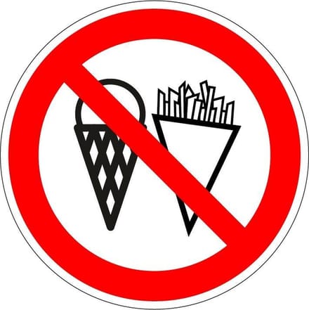 Verboden friet en ijs sticker 300 mm