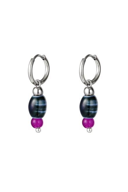 Oorbellen met Gekleurde Charm Small
