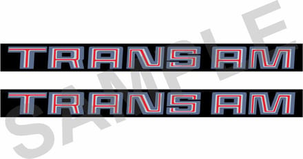 1970-1993 Pontiac Firebird doorhandle sticker zilver look - opdruk: TRANSAM