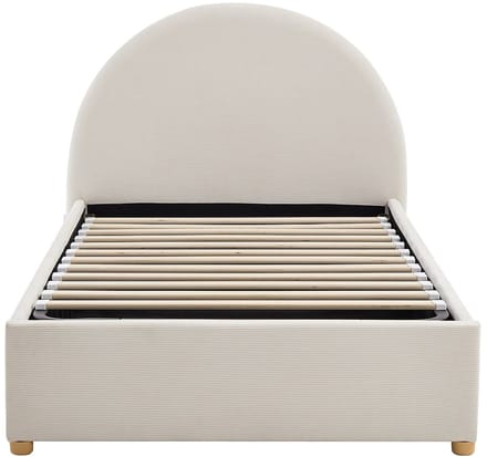 Vente-unique Bed met opbergruimte fluweel beige 90 x 200 cm