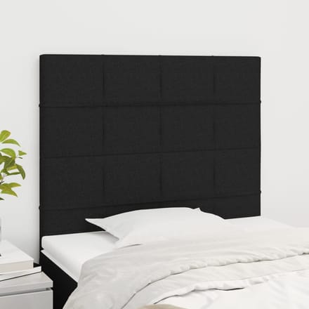 vidaXL - Hoofdbord - zwart - 80x5x118/128 - cm - stof