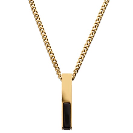 Cruz | Goudkleurige Ketting met Zwarte Onyx