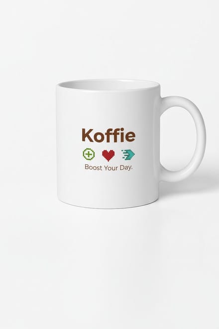 Koffie Boost Pixel Art Mok - Uniek Design voor Koffieliefhebbers
