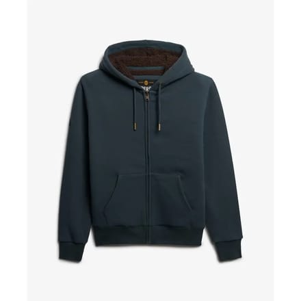 Superdry Borg Gevoerde Zip Hoodie Dark Grey Grootte: S