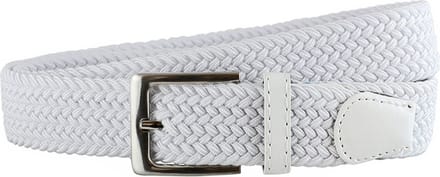 Landley Elastische Riem met Gevlochten Stretch Elastiek – Dames / Heren - Wit - Lengte totaal 100 cm / Riemmaat 85