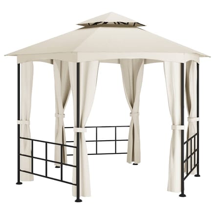 vidaXL - Prieel - met - zijwanden - 3,1x2,7 - m - crèmekleurig