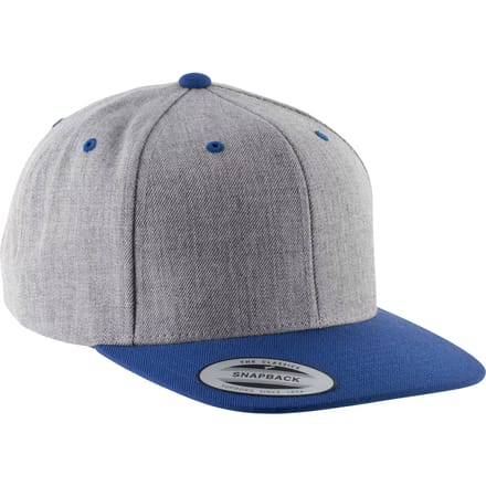 K-up Flexfit pet met platte zonneklep - 6 panelen KP910 - Heather Grey / Royal Blue - One size