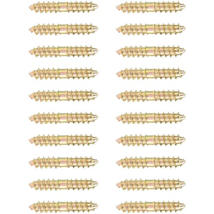 Lot de 20 vis à goujon 5 x 30 mm pour meubles et menuiserie, vis à double extrémité