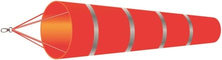 Windsok 80cm voor Windrichting Meten - Waterdichte Polyester Windzak met Reflecterende Strepen