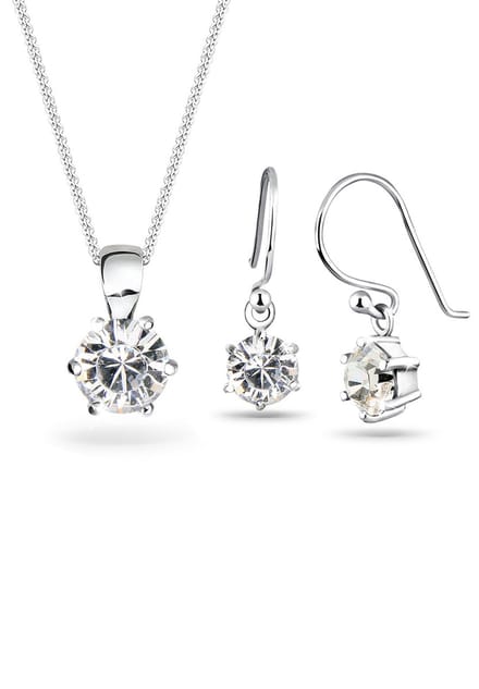 Elli - Sieraden Set - Dames met kristallen in 925 sterling zilver 45 cm lang - Dames