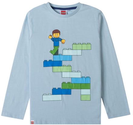 Legoblok Lichtblauw kindershirt met lange mouwen 3 jaar / 98 cm