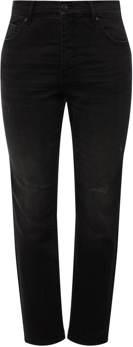 Ulla Popken - Dames - Jeans Sammy destroyed effecten smalle pijpen - Zwart - Maat 42