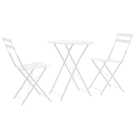 vidaXL - 3-delige - Bistroset - staal - wit