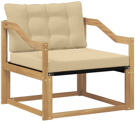 vidaXL - Buiten - bank - set - Massief - Acaciahout - en - Textilene - Wit