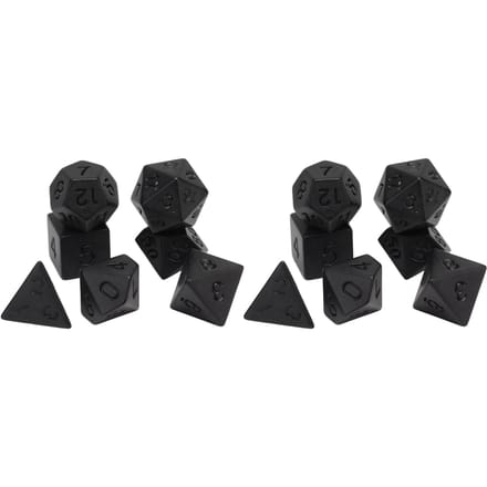 14 STUKS Polyhedrale Dobbelstenen Zwart Plastic Antioxiderende Dobbelstenen Set voor Puzzelspel Bordspel black
