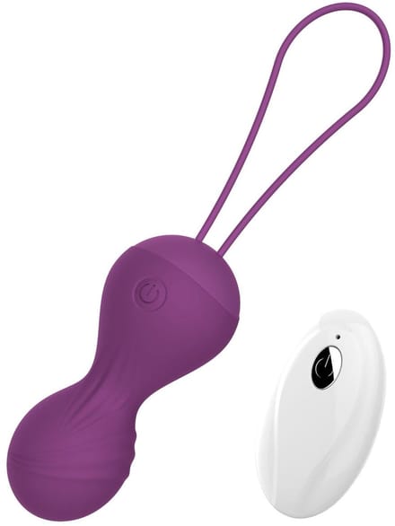 Boysoftoys Silicone Kegel Vibrator - Purple - 10 Functions - Remote Rechargeable - 22-00038