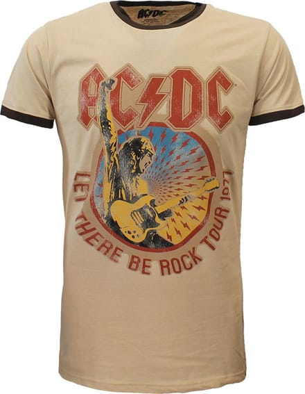 AC/DC Let There Be Rock Tour 1977 Ringer T-Shirt - Officiële Merchandise - S