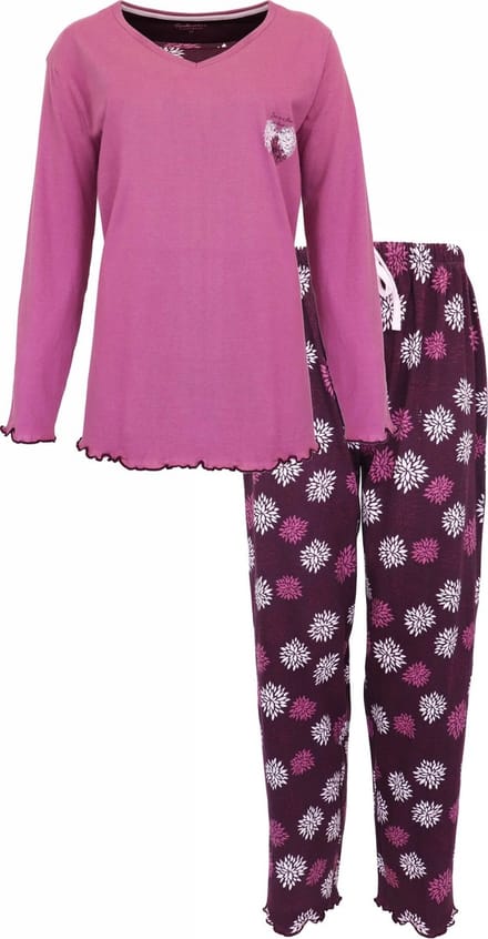 Tenderness Dames Pyjama - Katoen - Donker Roze - Maat M