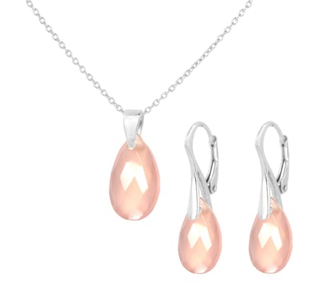 ARLIZI 2014 Sieraden set roze jade druppel hanger - sterling zilver