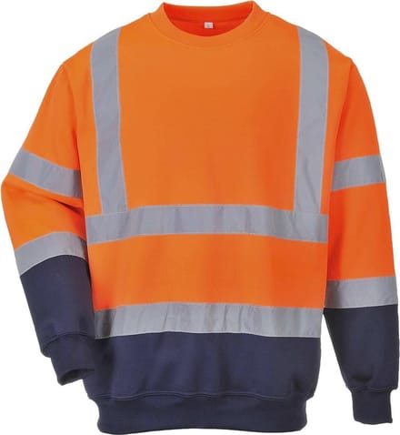 Portwest Tweekleuren Hi-Vis Sweatshirt B306 - Oranje/Marine - M