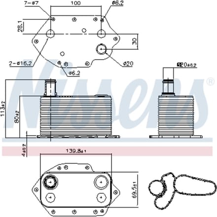 Olie radiator, motorolie NISSENS 90905