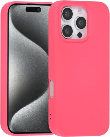 Multimedia & Accessoires Premium Siliconen TPU Back Cover Case Hoesje geschikt voor Apple iPhone 16 Pro Max – Donkerroze – Zachte Plastic – Soft Case