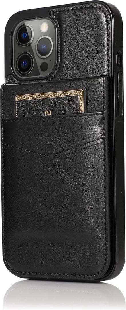 Hoesje geschikt voor iPhone 7 - Backcover - Pasjeshouder - Portemonnee - Kunstleer - Zwart