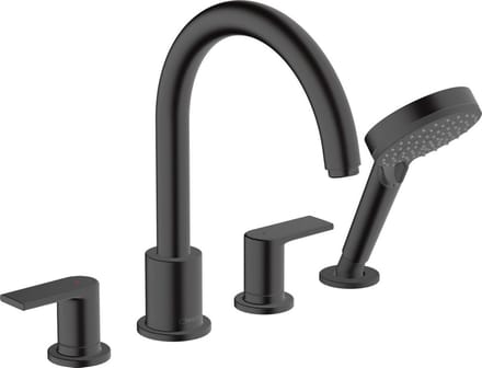 Hansgrohe Vernis Shape - Badrandkraan, 4-gats, mat zwart 71459670