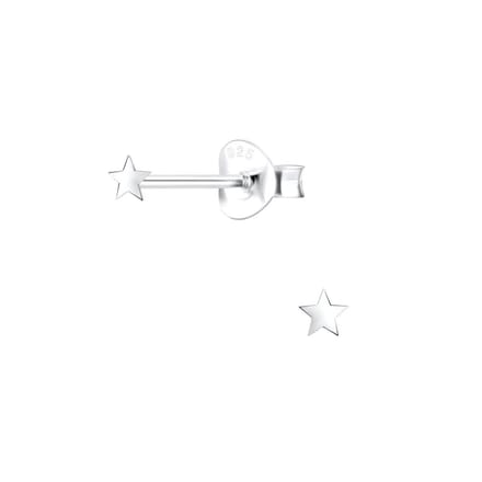 Joy|S - Zilveren mini ster oorbellen - 3 mm