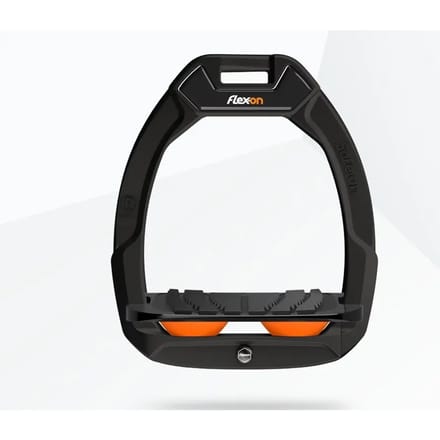 Veiligheidspoezen voor paardrijden Hellend Grip Zwart/Zwart/Oranje Flex-On Safe-On