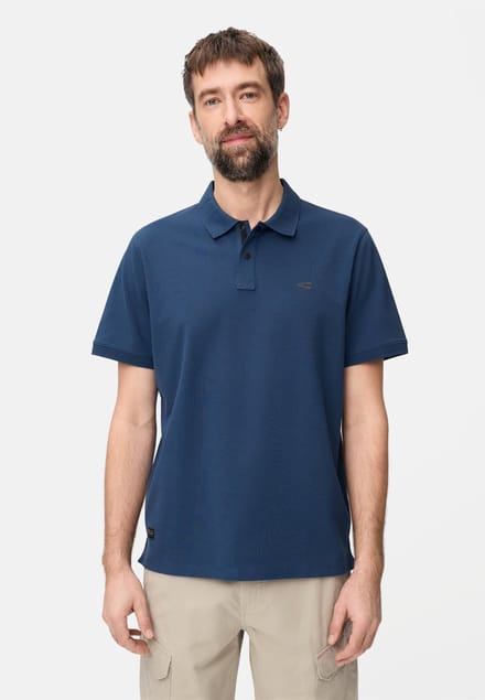 camel active Poloshirt met drukknopen - Maat - Indigoblauwmenswear-L