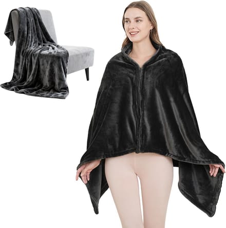 Extra Zachte Flanellen Deken en Poncho, Warme Wintercape voor Dames en Heren
